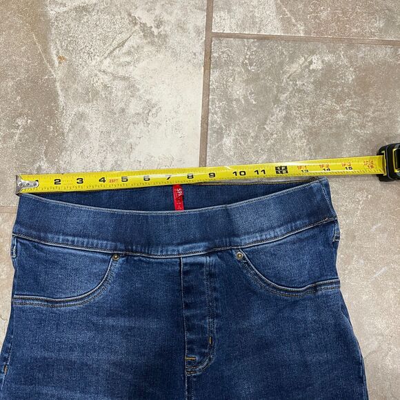 Spanx High Rise Distressed Skinny Jeans - Raw Hem Size Med - Picture 10 of 13